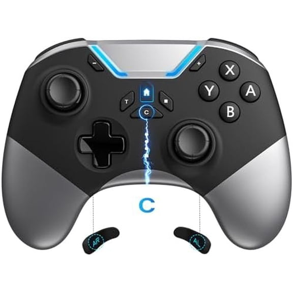 2 Controller with Wake-up, 2 Pro Controller for 2/1/Lite/OLED with Loop Macro, Hall Effect Anti-Drift Joystick, C Button, Rumble, 6 Axis Gyro, Turbo
