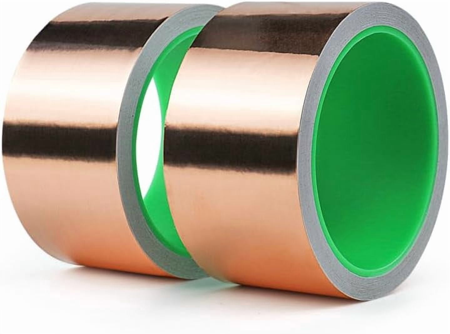 Copper Foil Tape For Stained Glass – 1/4" & 1/5" X 66ft Double-Sided Conductive, EMI Shielding, Soldering, Repairs, Paper Circuits & Crafts