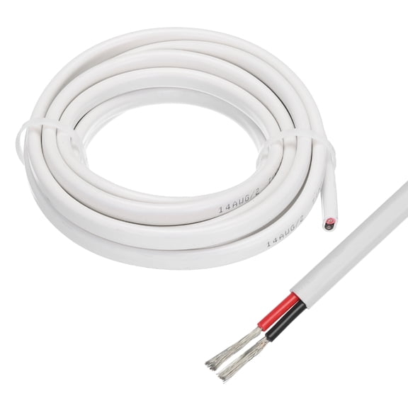 2 Core 14AWG Duplex Marine Wire 10 Ft Tinned Copper Insulated Boat Cable with Jacket for Boat Marine Speakers