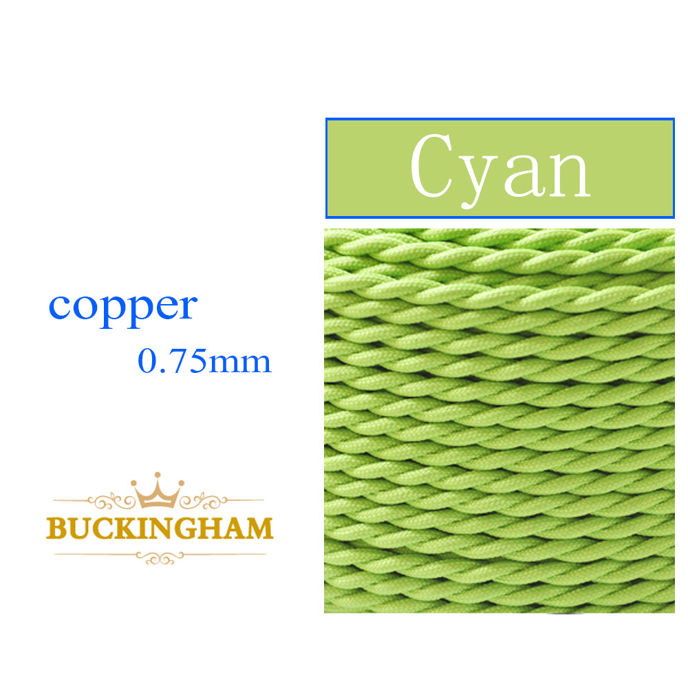 2 Core Twisted Vintage Wire Cord Retro Style Woven Braided Electrical Cable Rope