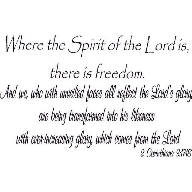 2 Corinthians 3:17-18, Bible Verse Vinyl Wall Decal by Scripture Wall ...