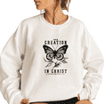 thumbnail image 1 of 2 Corinthians 5:17 Sweatshirts for Women New Creation In Christ Print Tops Christian Long Sleeve Shirts Casual Pullover for Daily Outfits White,3XL, 1 of 5