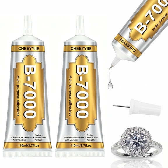 2 Count 110ml T8000 Clear Multi-Purpose Adhesive Craft Glue, Precision Tip Design for Rhinestones Inlay, Jewelry Making, Phone Repair, Fabric, Wood and DIY Art Projects