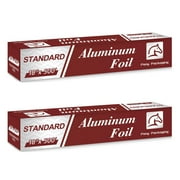 2 Count 18 in x 500 ft Heavy Duty Aluminum Foil Standard,Food Safe Foil Wrap for Cooking, Baking, Grilling, Food Service Standard