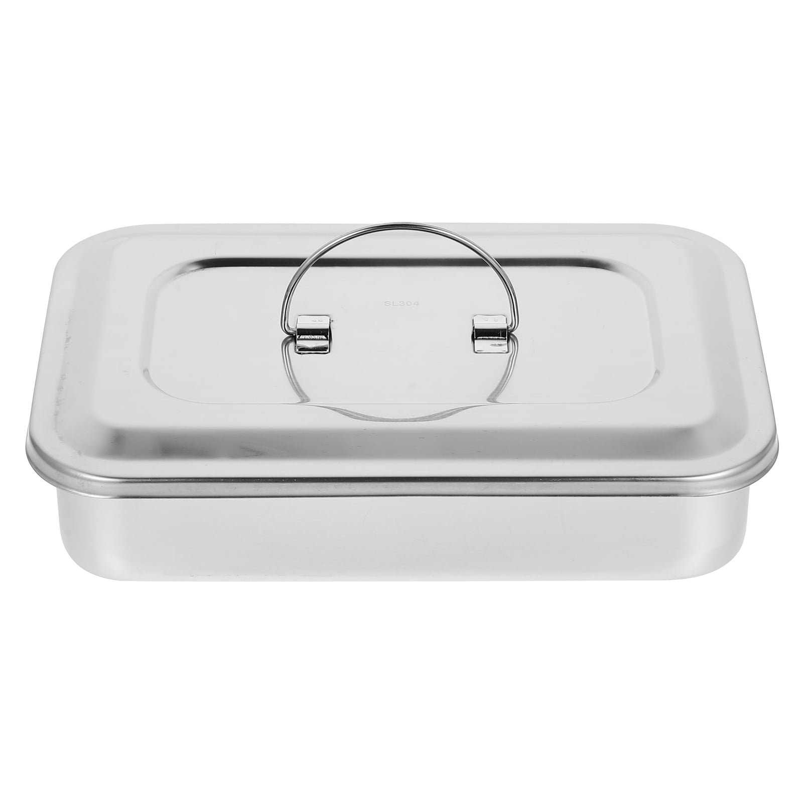 2 Count 304 Stainless Steel Trays Surgical Dissection Case Medical Equipment Disinfection Box with Cover