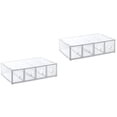 thumbnail image 1 of 2 Count 4 Compartment Drawer Box Clear Stationery Organizer Transparent Makeup, 1 of 8