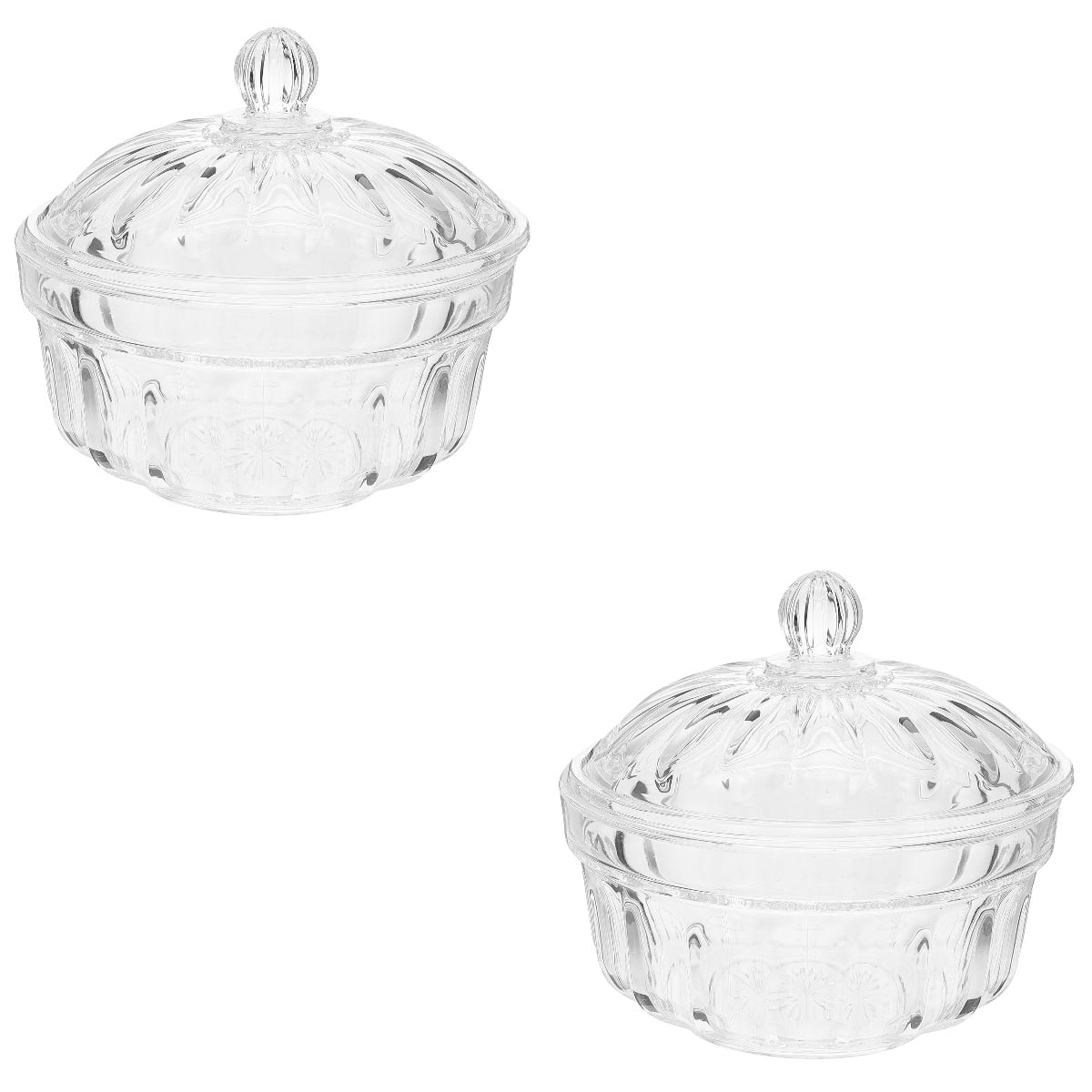 2 Count Acrylic Fruit Bowl Candy Jar with Lid Sealed Storage Glass Jars