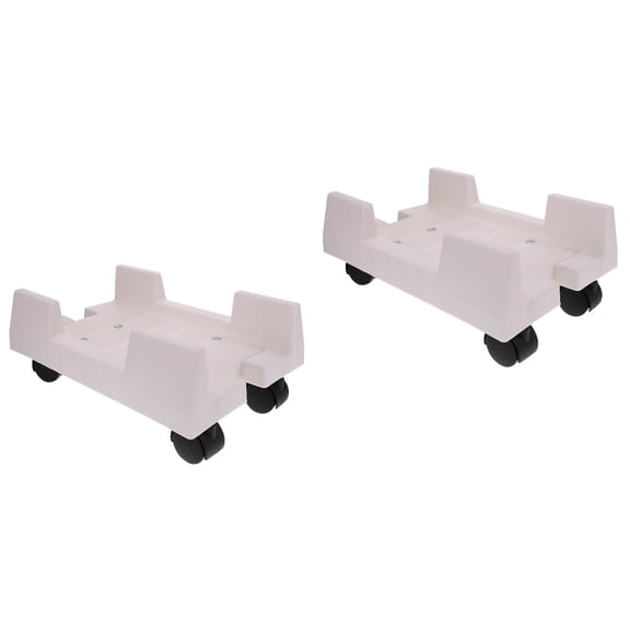 COOPHYA Mobile CPU Stand with Wheels, White, Plastic, for Computer, 2Pcs