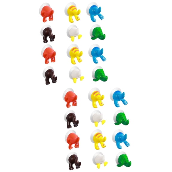 Hytrove Organizing Plastic Hooks White For Storing 24Pcs 1.4x1.3in Home Office