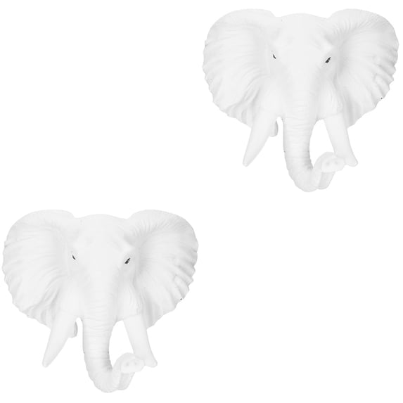 2 Count Animal Pendant Wall Amounted Decorative Deer Head White