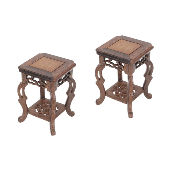2 Count Base Display Shelves Pot Plants Indoor Planter Stand Wood Flower Pot Base Planter Rack Office