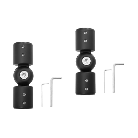 LABSERRON Corner Curtain Rod Connector Adjustable Elbow Black for Home