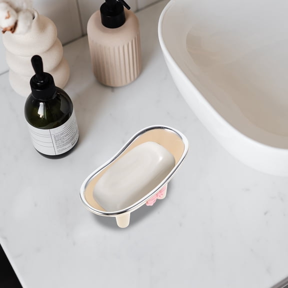 2 Count Bathtub Shape Soap Dish for Shower Shaped Decor Mini Decorative Sponge Kitchen