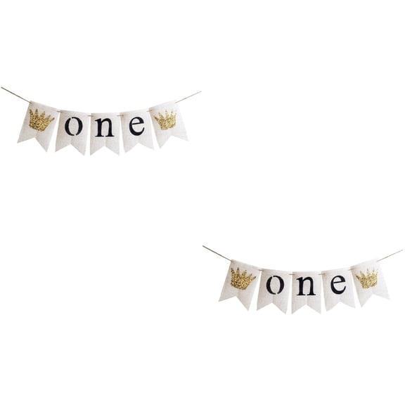 2-Piece Bunting Banner Set, Reusable Party Decorations for Birthday, Wedding, Shower, and Celebration Events