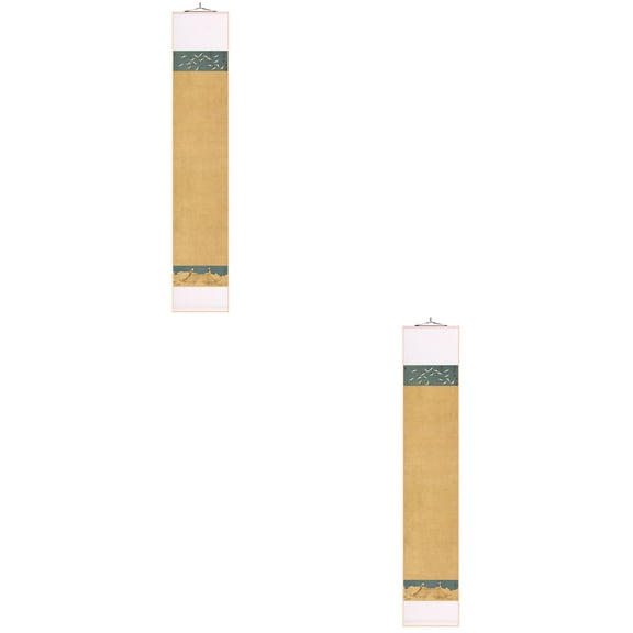 2 Count Blank Framed Picture Art Wall Scroll Calligraphy Paper
