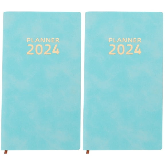 2-Pack Budget Schedule Notebooks Practical Planner Green 17.5 x 9.6 x 1 cm for Daily Financial Organization