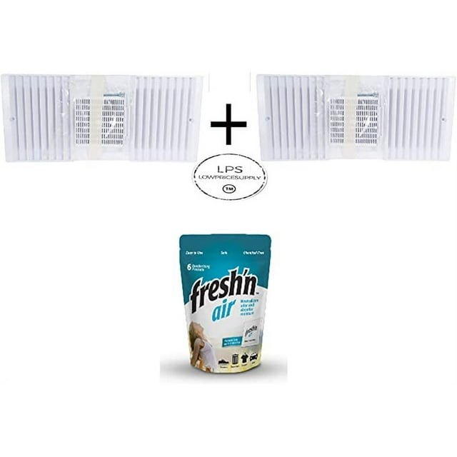 2Count CA90 Ductless Exhaust Fan, Louver/Grill w/ 1pack Freshn Air Odor Eliminator Packets