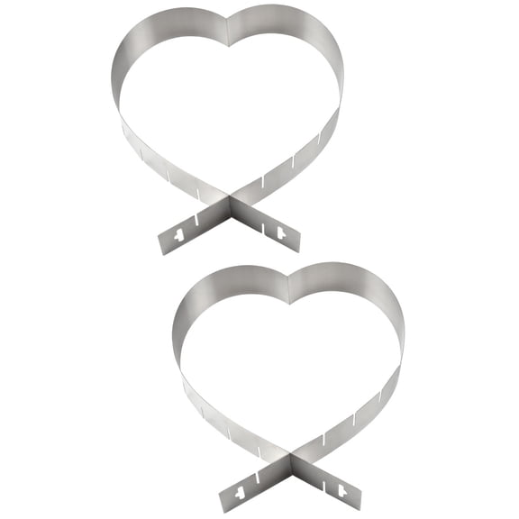 2 Count Cake Shaping Tool Expandable Ring Steel Cookie Cutter Circle Stencil Slicer Biscuit