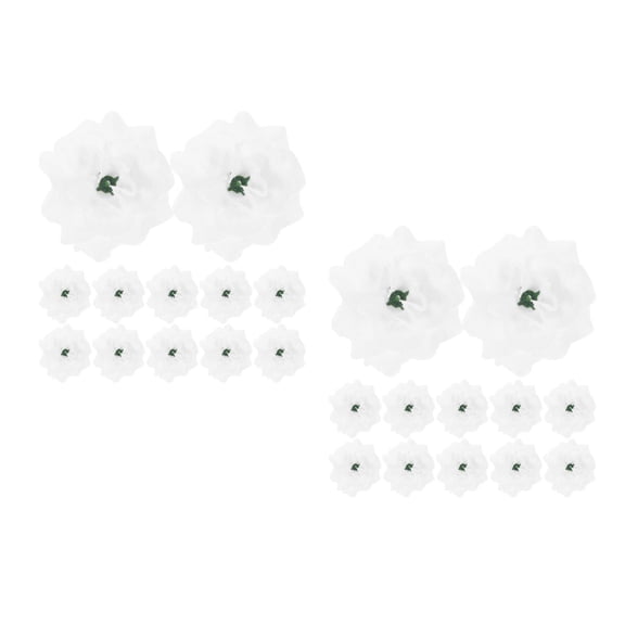 2 Count Cap White Stick Fabric Flowers Headband Decorations