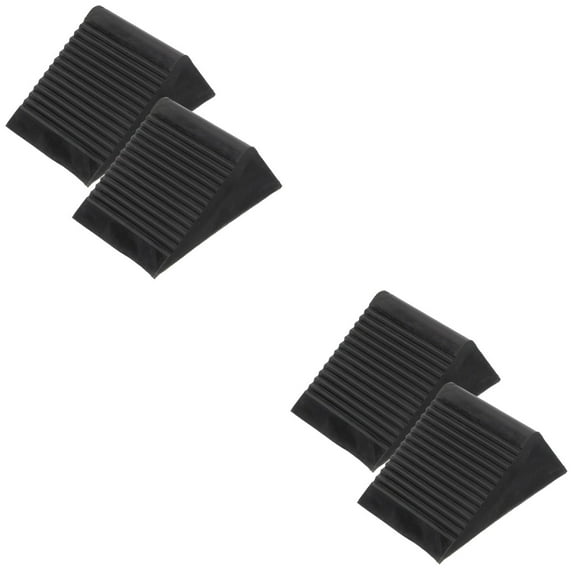 2 Count Car Stop Block Trailer Wheel Chocks Parking Stoppers Travel Black