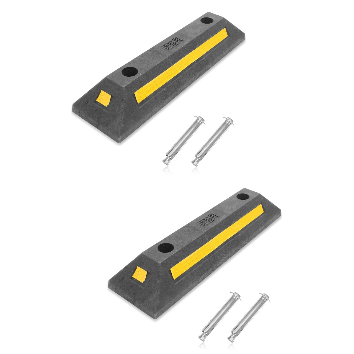 2 Count Car Stopper Rubber Parking Curb Garage Fit Rubber Curb Parking