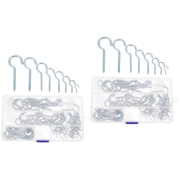 2 Count Ring Hook Screw Heavy Garage Stainless Indoor Plant Silver