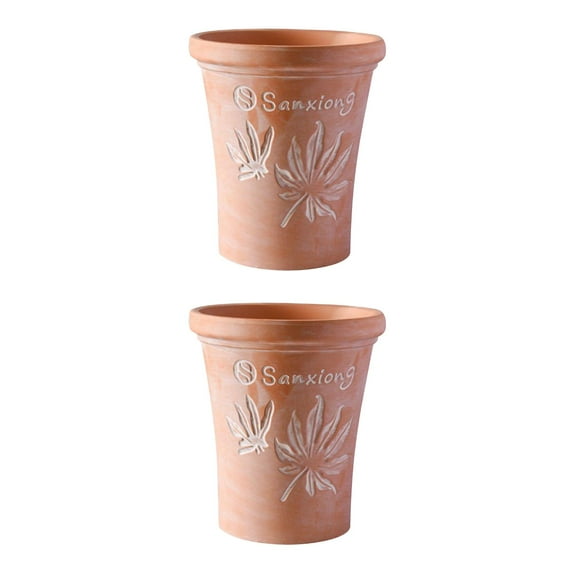 2 Count Clay Pots Succulent Nursery Plant Large Indoor Floral Containers Flower