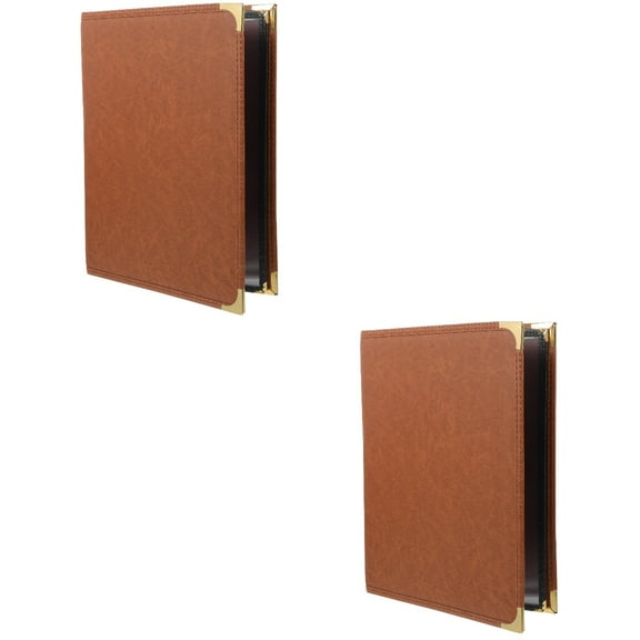 WRITWAA PVC Clear Menu Binder - Brown, Easy to Clean, Perfect for Restaurants, 2Pcs