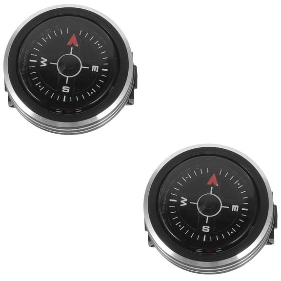 2 Count Compass Camping Outdoor Supplies Multifunctional Accessories Detachable Wrist Navtool Metallic Outfit Child