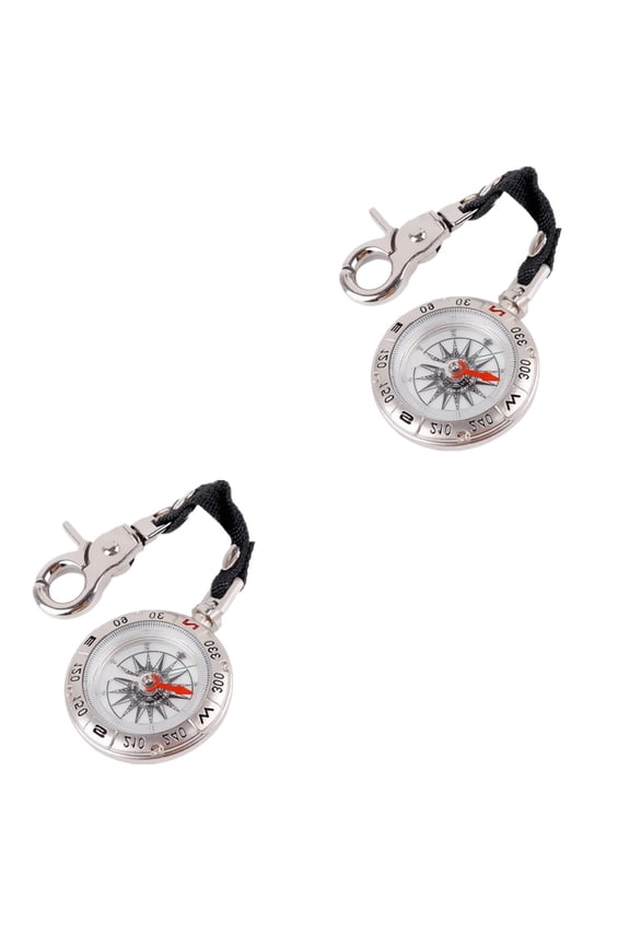 2 Pack Antique Compass Keychain Set - Functional Travel Accessory Gift for Outdoor Adventures and Navigation