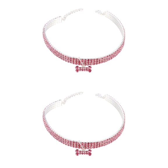 2 Count Custom Dog Collar Shining Rhinestone Size