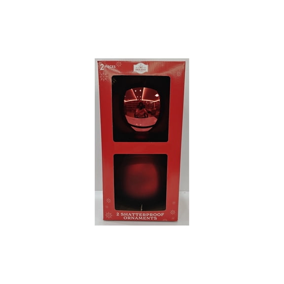 2-Count Dark Red Jumbo Ball Shatterproof Christmas Ornaments, 8.5", by Holiday Time