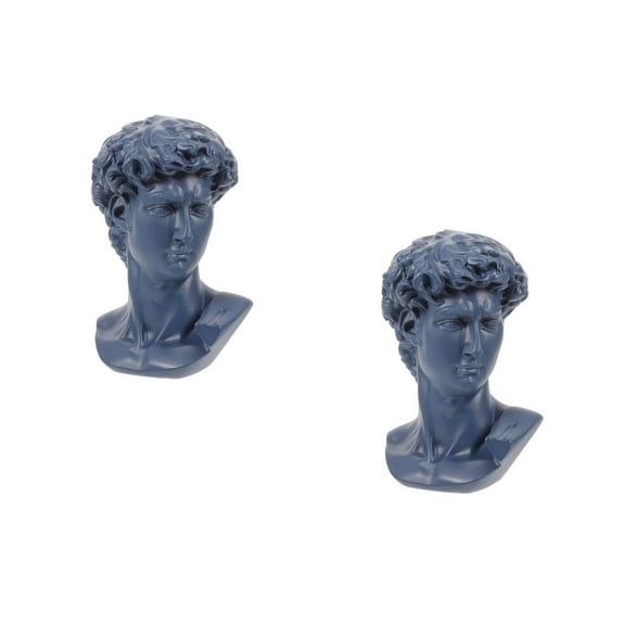 2 Count David Ornaments Indoor Sculptures Head Home Decor Office