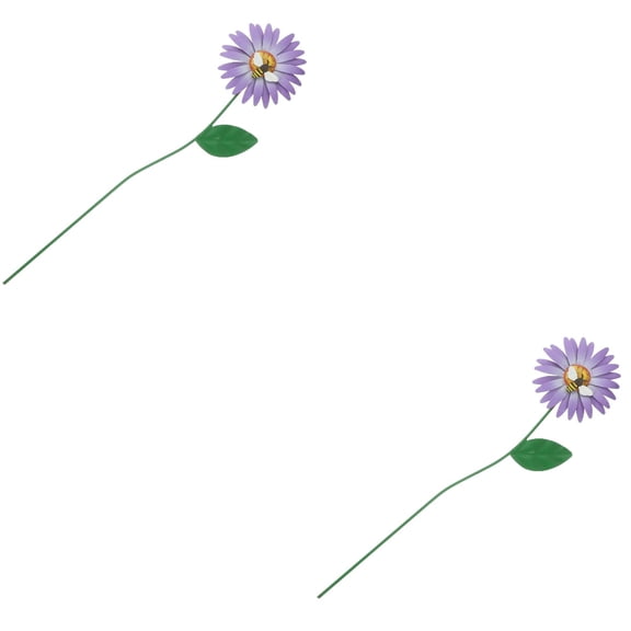 HONITANO Purple Iron Sunflower Yard Ornament Durable Garden Insert Decor