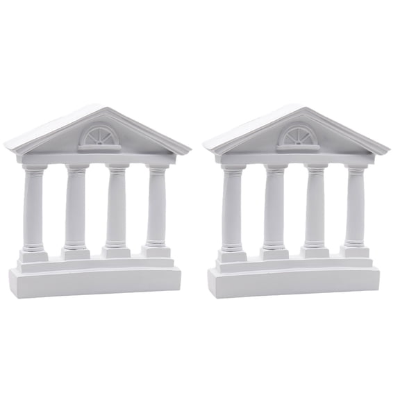 2 Count Decorative Architectural Model Statue Antique White