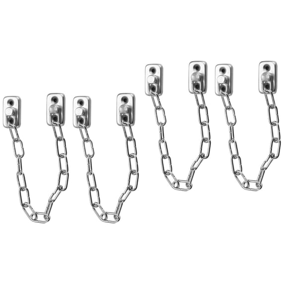 2 Count Door Chain Locks Window Limiter Scone Ware Travel Child Silver