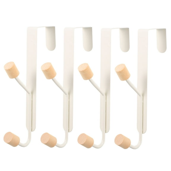 2 Count Double Hook behind The Door Boards Racks Clothes Coat Hat Hooks White