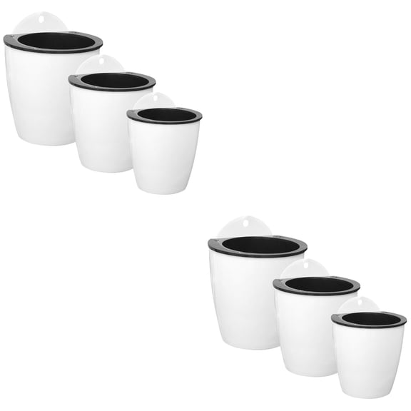 2 Count Drainage for Plant Pots Hanging Basket Flower White