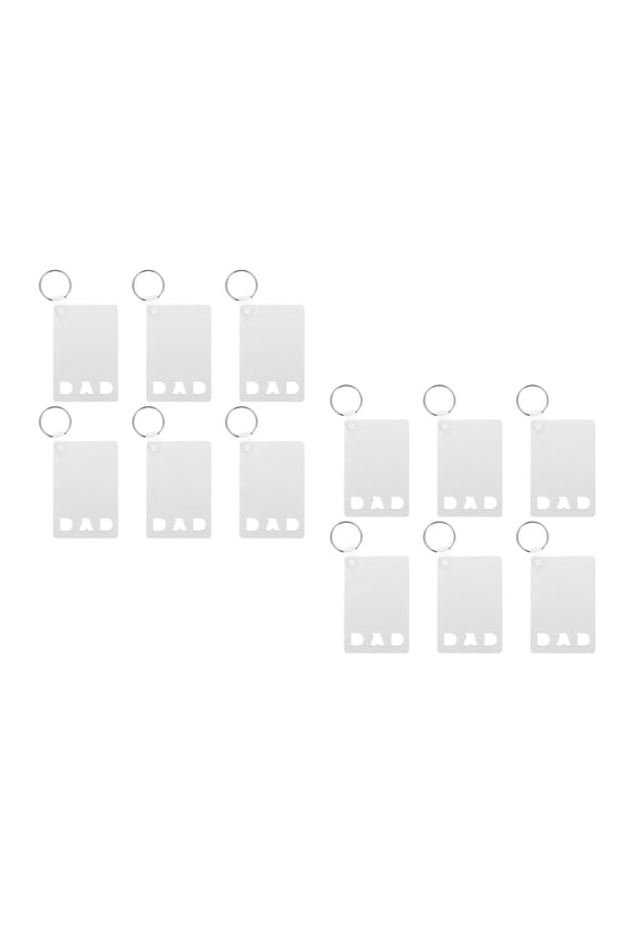 White MDF Sublimation Keychain Blanks for Custom Photo Printing, 12 Pieces Craft Supplies