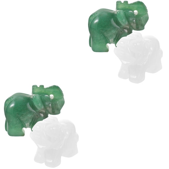 Set of 2 Elephant Decorative Animal Statues Ornaments for Home and Office Dcor