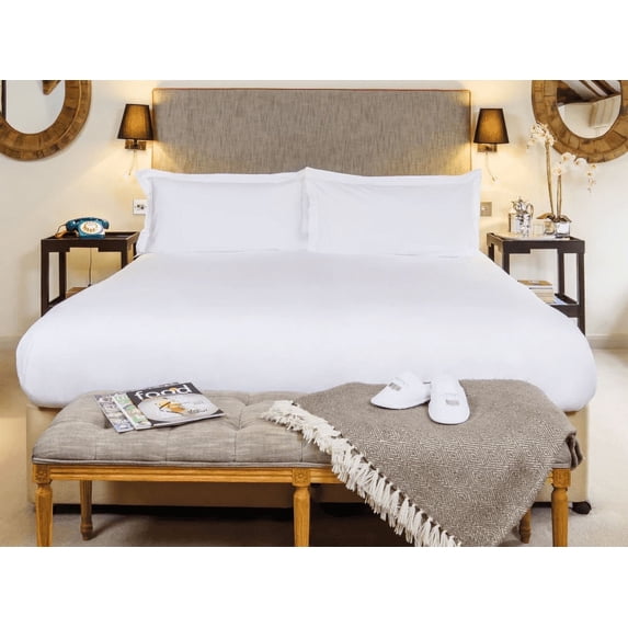 2 Count Embrace Jacquard Top Sheets White 86 x 92 Twin/Full - Triple Bed Sheeting - Not a Flat Sheet