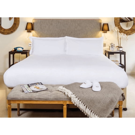 2 Count Embrace Jacquard Top Sheets White 94 x 92 Queen - Triple Bed Sheeting - Not a Flat Sheet