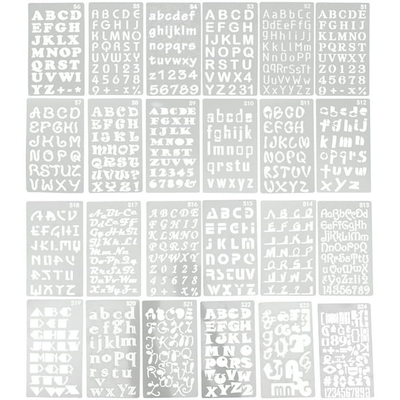 2 Count English Alphabet Template Mini Layering Stencils Letters Scrapbook Child