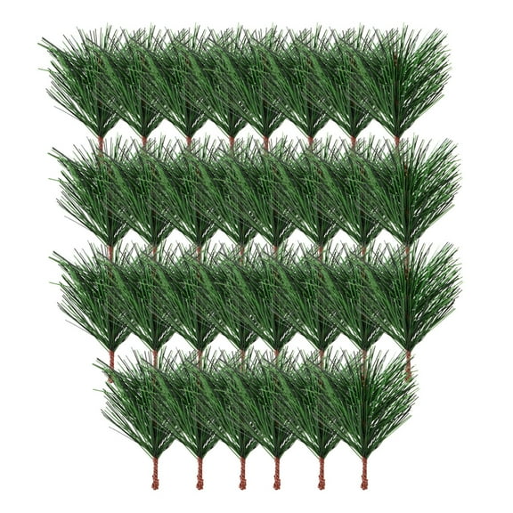 2 Count Evergreen Craft Stems Plastic Pvc Pine Needles Decorative