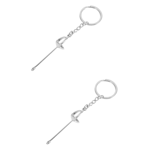 TAILTOSS Portable Fencing Gear Keychain Plated Silver Metal for Bag Decoration 2Pcs