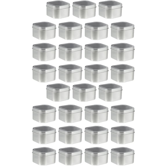 2 Count Figurine Decoration Tinplate Box Square Storage Tins Reusable Container