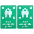 thumbnail image 1 of TABLZONE Aluminum Emergency Sign, Green, Highly Visible, for Office Safety, 2Pcs, 1 of 6