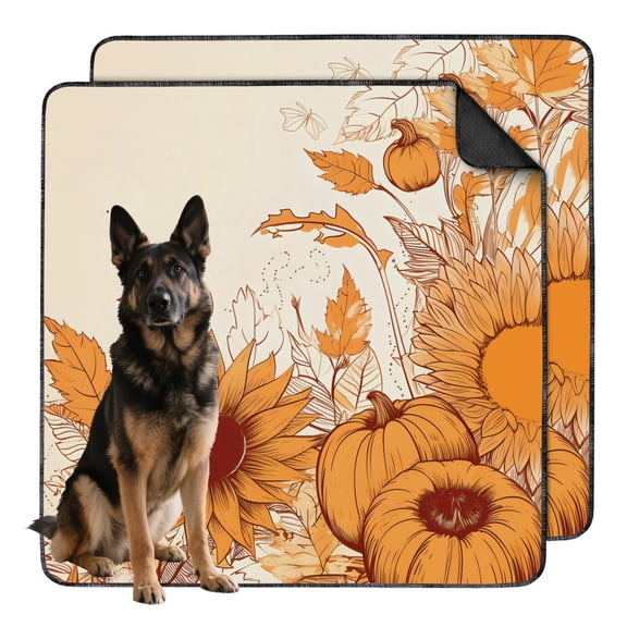 2-Count Floral Training Pads 48x48 Inch Washable Reusable Pet Potty Mats, Non-Slip Dog Crate Liners for Big Breed Indoor Area Setup