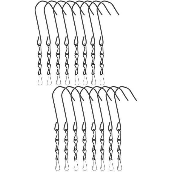 2 Count Flower Pot Hanging Chain Plant Watering Globes Black