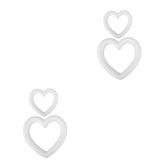 2 Count Foam Hearts for Flowers Heart Foam Love Bubble 25.00X25.00X4.00CM White